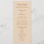 Rustiek Beige Terra Cotta Herfst Trouwprogramma Programmakaart (Voorkant)