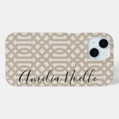 Rustiek Beige Trellis Monogram Case-Mate iPhone Case (Achterkant (horizontaal))