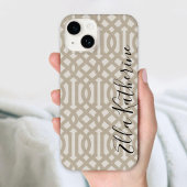 Rustiek Beige Trellis Monogram Case-Mate iPhone Case