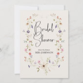 Rustiek Beige Waterverf Wildflower Vrijgezellenfee Kaart (Voorkant)