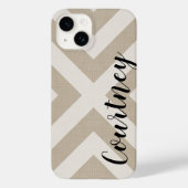 Rustiek Beige X Chevron Monogram Case-Mate iPhone Case (Achterkant)