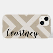 Rustiek Beige X Chevron Monogram Case-Mate iPhone Case (Achterkant (horizontaal))