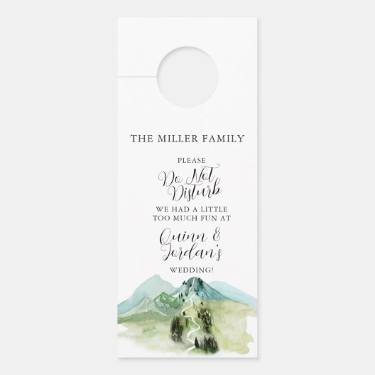 Rustiek Berg Bruiloft | Dubbelzijdig Deurhanger (Voorkant)