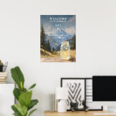 Rustiek berg metsonestaart bruiloft welkom bord poster (Thuiskantoor)