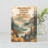 Rustiek Bergbos Evergreen 1e Verjaardag Kaart (Staand voorkant)