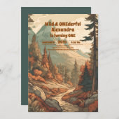 Rustiek Bergbos Evergreen 1e Verjaardag Kaart (Voorkant / Achterkant)