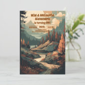 Rustiek Bergbos Evergreen 1e Verjaardag Kaart (Staand voorkant)