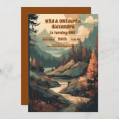 Rustiek Bergbos Evergreen 1e Verjaardag Kaart (Voorkant / Achterkant)