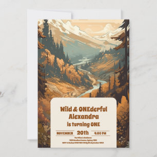 Rustiek Bergbos Evergreen 1e Verjaardag Kaart