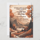 Rustiek Bergbos Evergreen Baby shower Kaart (Voorkant)