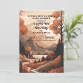 Rustiek Bergbos Evergreen Baby shower Kaart (Staand voorkant)