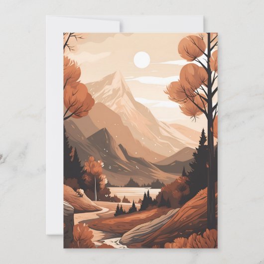 Rustiek Bergbos Evergreen Baby shower Kaart (Achterkant)