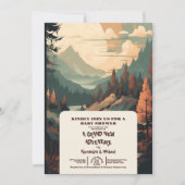 Rustiek Bergbos Evergreen Baby shower Kaart (Voorkant)