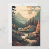 Rustiek Bergbos Evergreen Baby shower Kaart (Achterkant)