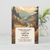 Rustiek Bergbos Evergreen Baby shower Kaart (Staand voorkant)