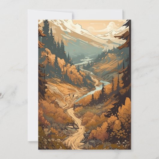 Rustiek Bergbos Evergreen Baby shower Kaart (Achterkant)