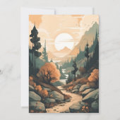 Rustiek Bergbos Evergreen Baby shower Kaart (Achterkant)