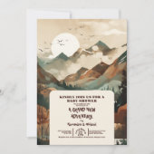 Rustiek Bergbos Evergreen Baby shower Kaart (Voorkant)