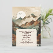 Rustiek Bergbos Evergreen Baby shower Kaart (Staand voorkant)