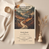 Rustiek Bergbos Evergreen Bruiloft All In One Uitnodiging