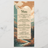 Rustiek Bergbos Evergreen Bruiloft Menu (Voorkant)