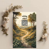 Rustiek Bergbos Evergreen Bruiloft QR Code Informatiekaartje