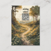 Rustiek Bergbos Evergreen Bruiloft QR Code Informatiekaartje (Voorkant)