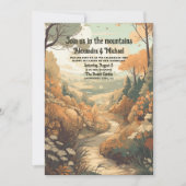 Rustiek Bergbos Evergreen Bruiloft QR Code Kaart (Voorkant)