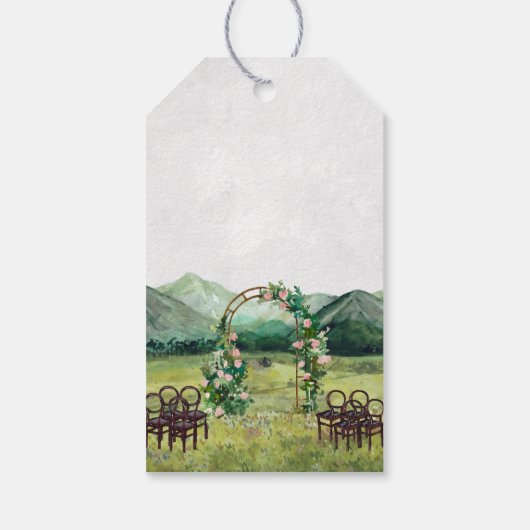 rustiek bergbos | Huwelijk Dank u Cadeaulabel (Achterkant)