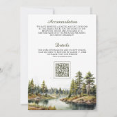Rustiek Bergbos Lake QR Code Bruiloft Kaart (Achterkant)