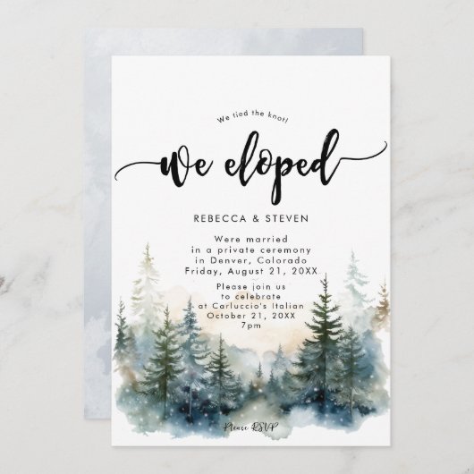 Rustiek bergbos We hielden uitnodiging (Voorkant / Achterkant)