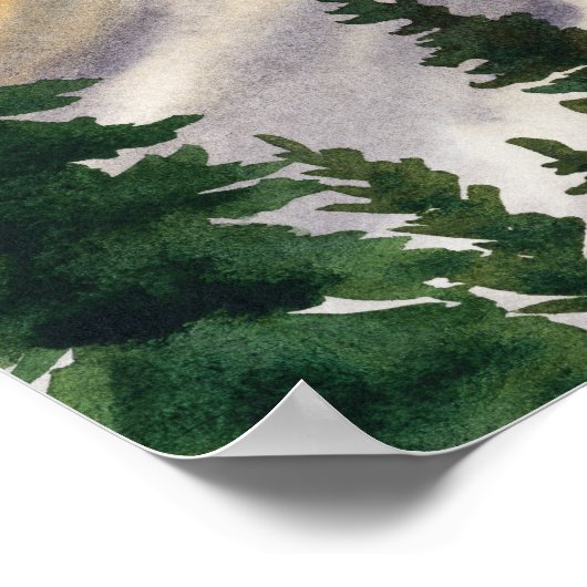 Rustiek Bergen Herten Baby shower Welcomer teken Poster (Hoek)