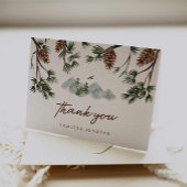 Rustiek Bergen Jongen Baby shower Bedankkaart