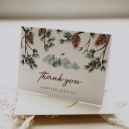 Rustiek Bergen Jongen Baby shower Bedankkaart