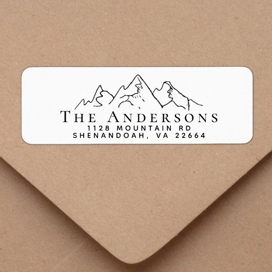 Rustiek berggezin retouradres etiket