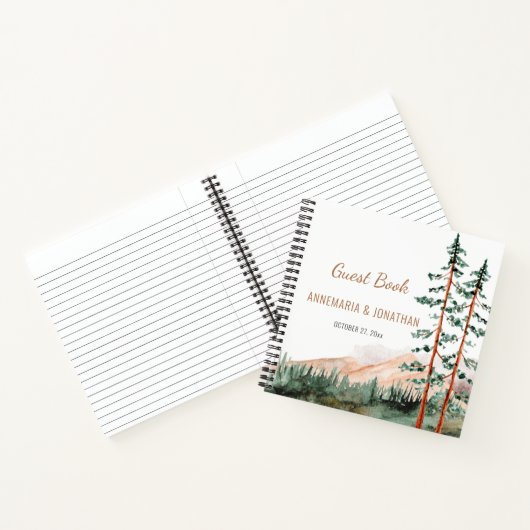 Rustiek berglandschap pijnbomen Gastenboek Notitieboek (Binnen)