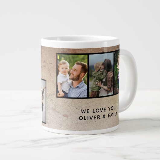 Rustiek Best Dad Vaderdag 6 Foto Grote Koffiekop (Voorkant rechts)