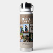 Rustiek Best Dad Vaderdag 6 Foto Waterfles (Achterkant)