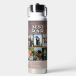 Rustiek Best Dad Vaderdag 6 Foto Waterfles<br><div class="desc">Rustieke Best Dad Vaderdag 6 Photo Collage Waterfles. Rustieke gestructureerde achtergrond en 6 familiefoto's - voeg 6 foto's en uw namen toe. Een mooie herinnering voor vader. Cadeau voor Vaderdag,  verjaardag of kerst.</div>