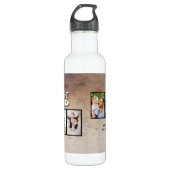 Rustiek Best Dad Vaderdag 6 Foto Waterfles (Voorkant)