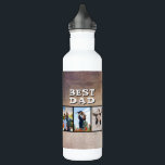 Rustiek Best Dad Vaderdag 6 Foto Waterfles<br><div class="desc">Rustiek Best Dad Vaderdag 6 Foto roestvrijstalen waterfles. Rustieke gestructureerde achtergrond en 6 familiefoto's - voeg 6 foto's en uw namen toe. Een mooie herinnering voor vader. Cadeau voor Vaderdag,  verjaardag of kerst.</div>
