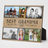 Rustiek Best Oma 6 Foto Collage Keepsake Fotoplaat (Zijkant)