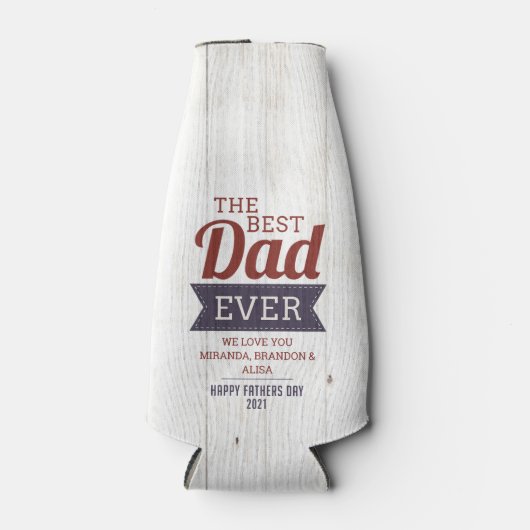 Rustiek Beste Pap Ooit Vader`s Day Bottle Cooler (Voorkant)