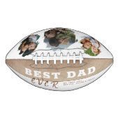 Rustiek Beste Papa 3 Fotocollage Vaderdag American Football (Voorkant)