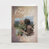 Rustiek Beste Papa Familie Foto Vaderdag Feestdagen Kaart (Voorkant)