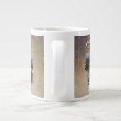 Rustiek Beste Papa Familie Foto Vaderdag Grote Koffiekop (Achterkant)