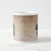 Rustiek Beste Papa Familie Foto Vaderdag Grote Koffiekop (Voorkant)