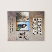 Rustiek Beste Papa Vaderdag 3 Foto Legpuzzel (Horizontaal)