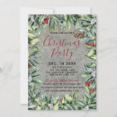 Rustiek Beton Houten Krans Script Kerstfeest Kaart (Voorkant)