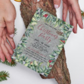 Rustiek Beton Houten Krans Script Kerstfeest Kaart